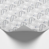 Chrome Style White Ribbon Awareness Houndstooth Cadeaupapier (Hoek)