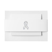 Chrome Style White Ribbon Awareness Uitnodigingen Wikkel (Voorkant Voorbeeld)