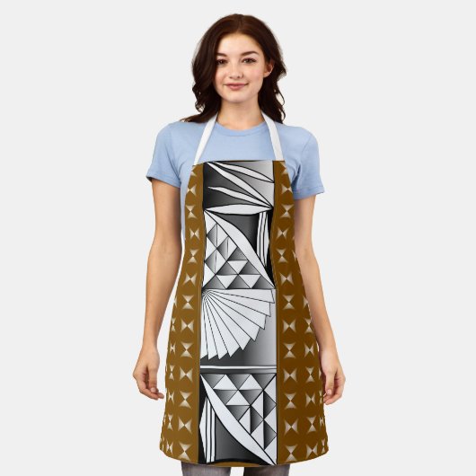 Chrome Sunrise op bruin Schort (Gedragen)