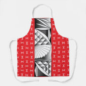 Chrome Sunrise op rood Schort (Voorkant)