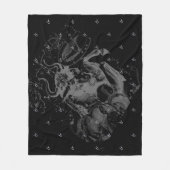 Chrome Taurus Zodiac Sign on Hevelius Style Fleece Deken (Voorkant)