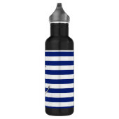 Chrome Thin Anchor on Nautical Stripes Waterfles (Rechts)