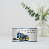Chrome Transport Blue Semi Trucking Company Visitekaartje (Staand voorkant)