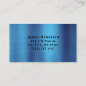 Chrome Transport Blue Semi Trucking Company Visitekaartje (Achterkant)