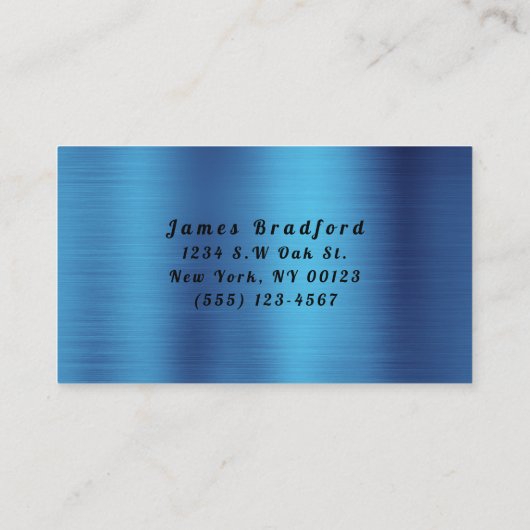 Chrome Transport Blue Semi Trucking Company Visitekaartje (Achterkant)