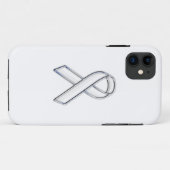 Chrome Trim Style White Ribbon Awareness Case-Mate iPhone Case (Achterkant (horizontaal))