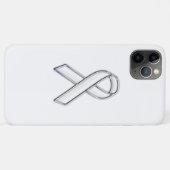 Chrome Trim Style White Ribbon Awareness Case-Mate iPhone Case (Achterkant (horizontaal))