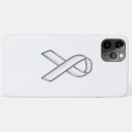 Chrome Trim Style White Ribbon Awareness Case-Mate iPhone Case (Achterkant (horizontaal))