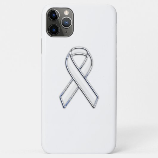 Chrome Trim Style White Ribbon Awareness Case-Mate iPhone Case (Achterkant)