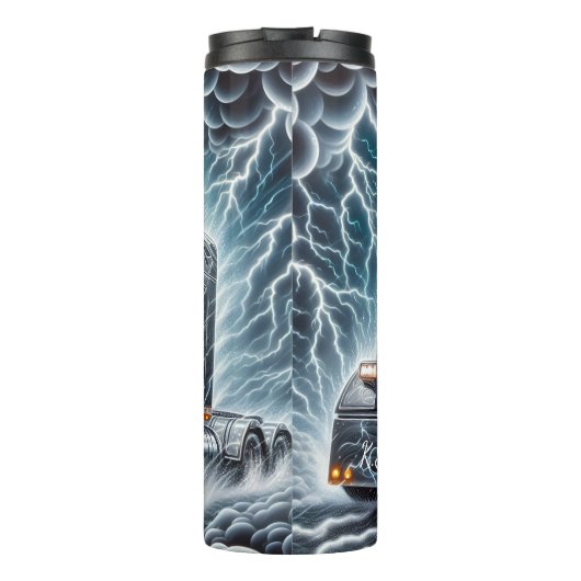 Chrome Truck Lightning Storm Highway Thermosbeker (Achterkant)