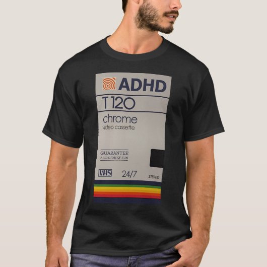 Chrome VHS adhd-vibes T-shirt (Voorkant)