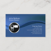 Chrome Video Camera Icon Videograaf BusinessCard Visitekaartje (Voorkant)