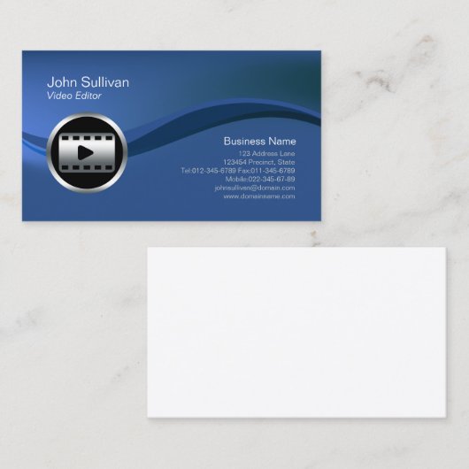 Chrome Video Clip Icon Video Editor Visitekaartje (Voorkant / Achterkant)