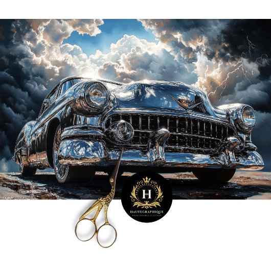 Chrome Vintage Auto Decoupage Tissuepapier