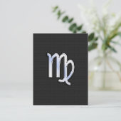 Chrome Virgo Zodiac Sign on slangen skin style Briefkaart (Staand voorkant)