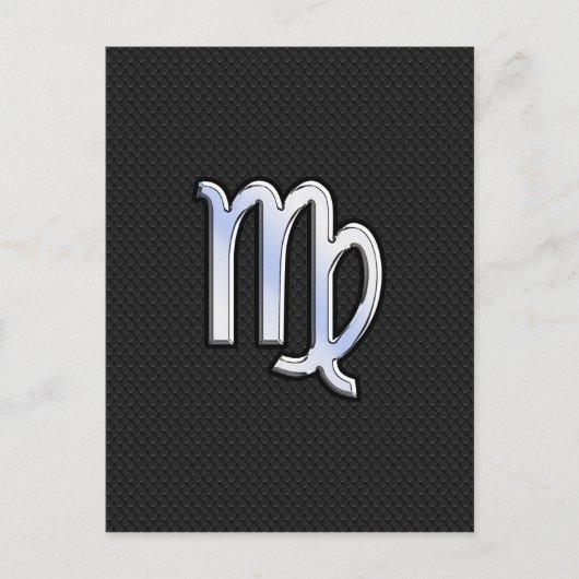 Chrome Virgo Zodiac Sign on slangen skin style Briefkaart (Voorkant)