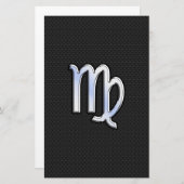Chrome Virgo Zodiac Sign on slangen skin style Briefpapier (Voorkant / Achterkant)