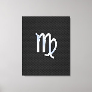 Chrome Virgo Zodiac Sign on slangen skin style Canvas Afdruk