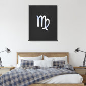 Chrome Virgo Zodiac Sign on slangen skin style Canvas Afdruk (Insitu (Slaapkamer))