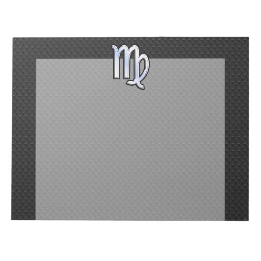 Chrome Virgo Zodiac Sign on slangen skin style Notitieblok (Voorkant)