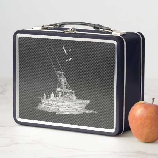 Chrome Vissende boot op koolstofvezeldecor (In situ)