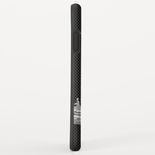 Chrome Vissende boot op koolstofvezeldecor Case-Mate iPhone Case (Achterkant/rechts)