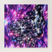 Chrome Vloeibaar Paars Abstract Legpuzzel (Horizontaal)