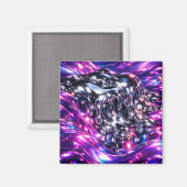 Chrome Vloeibaar Paars Abstract Magneet (Voorkant / Achterkant)