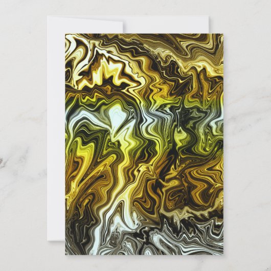 Chrome Vloeibare Metallic Goud Zilveren Verjaardag Kaart (Achterkant)