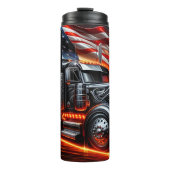 Chrome Vrachtwagen Amerikaanse Vlag Vonk Thermosbeker (Voorkant)