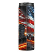 Chrome Vrachtwagen Amerikaanse Vlag Vonk Thermosbeker (Achterkant)
