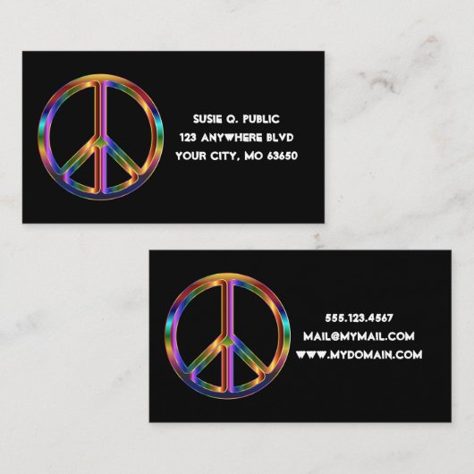 Chrome-vredesteken Visitekaartje (Voorkant / Achterkant)