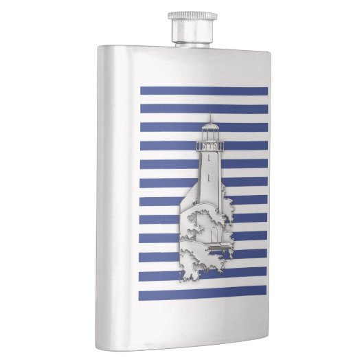 Chrome vuurtoren op marineschepen afdrukken heupfles (Rechts)