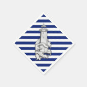 Chrome vuurtoren op marineschepen afdrukken servetten (Hoek)