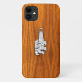 Chrome vuurtoren op Teak Veneer Print Case-Mate iPhone Case (Achterkant)