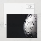 Chrome wereldbol met zwarte achtergrond briefkaart (Voorkant / Achterkant)