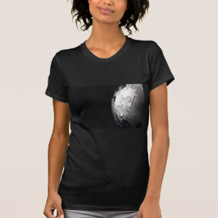 Chrome wereldbol met zwarte achtergrond t-shirt