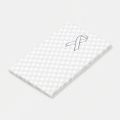 Chrome White over White Ribbon Awareness Houndstoo Post-it® Notes (Schuin)