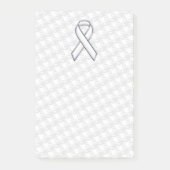 Chrome White over White Ribbon Awareness Houndstoo Post-it® Notes (Voorkant)