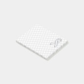 Chrome White over White Ribbon Awareness Houndstoo Post-it® Notes (Schuin)