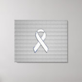 Chrome White Ribbon Awareness Carbon Fiber Print (Voorkant)