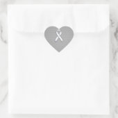 Chrome White Ribbon Awareness Carbon Fiber Print Hart Sticker (Tas)