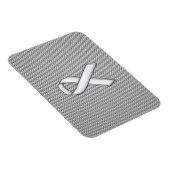 Chrome White Ribbon Awareness Carbon Fiber Print Magneet (Rechterzijde)
