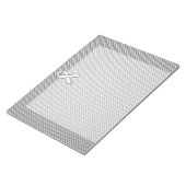 Chrome White Ribbon Awareness Carbon Fiber Print Notitieblok (Schuin)