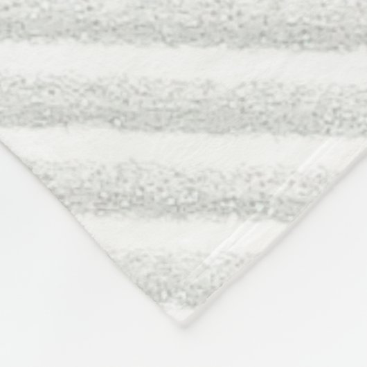 Chrome White Ribbon Awareness in Granular Stripes Fleece Deken (Hoek)