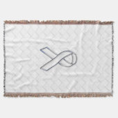 Chrome White Ribbon Awareness on Checkers Deken (Voorkant)