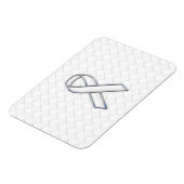 Chrome White Ribbon Awareness on Checkers Magneet (Linkerzijde)