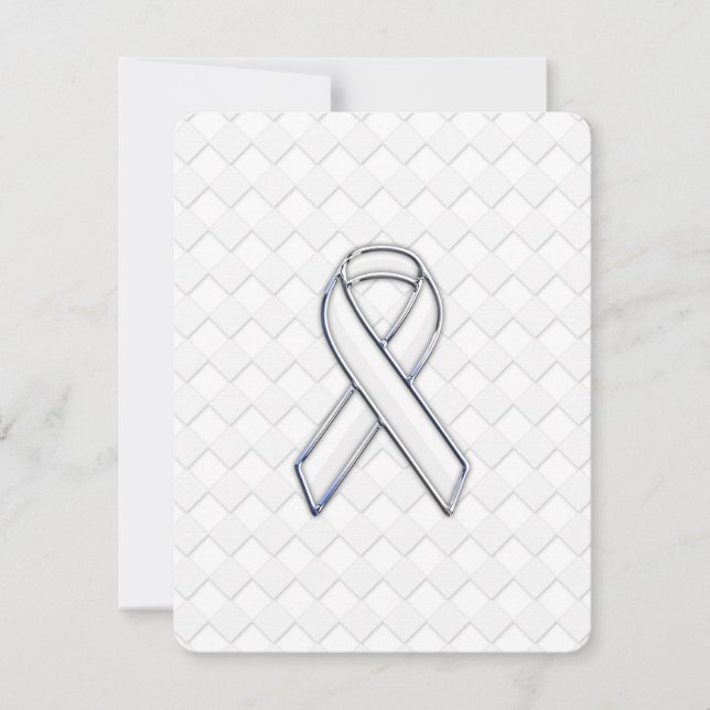 Chrome White Ribbon Awareness on Checkers Print (Voorkant)