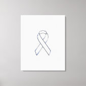 Chrome White Ribbon Awareness on Checkers Print (Voorkant)