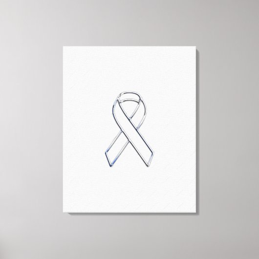 Chrome White Ribbon Awareness on Checkers Print (Voorkant)